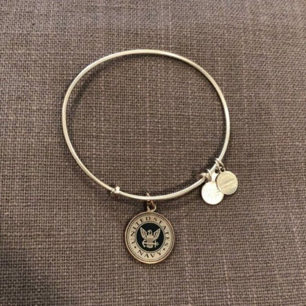 Alex & Ani United States Navy Silver Tone Bangle